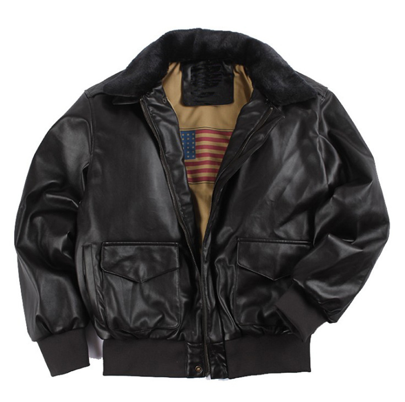 Retro Air Force Bomber Jacket Fur Collar