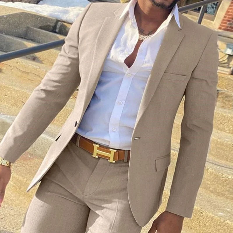 Men's Classic Beige Suit and Pants