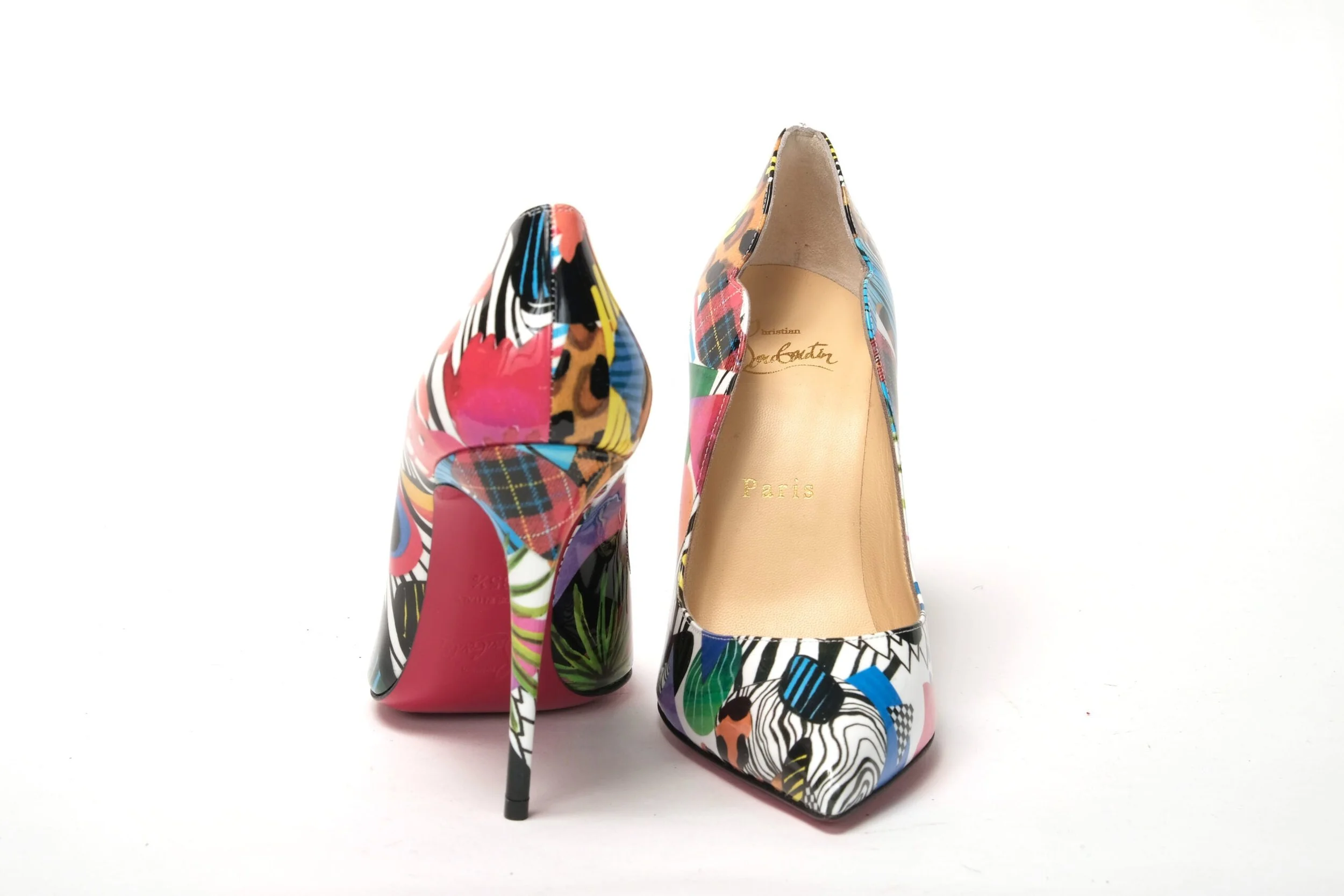 Christian Louboutin Multicolor Hot Chick Patented 100mm High Heels