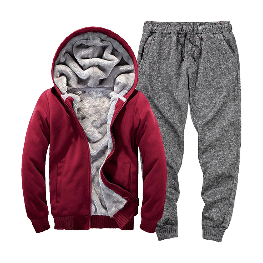 Men's 2 Pcs Hooded Casual Jacket & Trouser