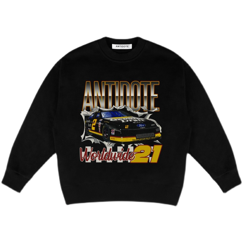 Retro Car Print Sweater Street Trend