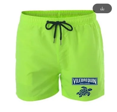 Men's Vibrant Color Fun Animal Print VILEBREQUIN Summer Beach Shorts 2pcs