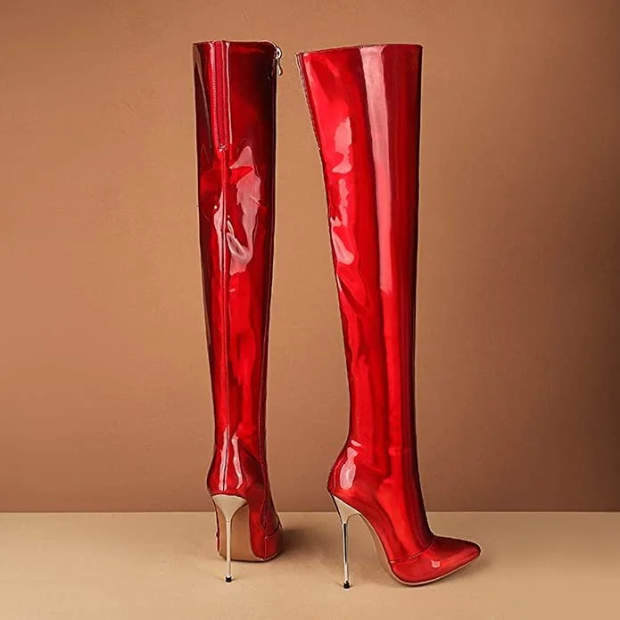 The Red Nevari Over The Knee Boot