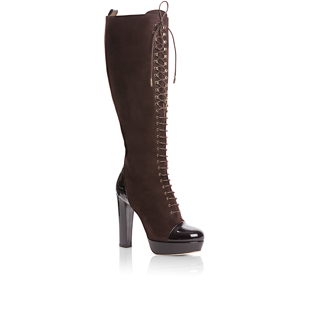 Chocolate Suede Lace Up Italian Boot | CONQUER