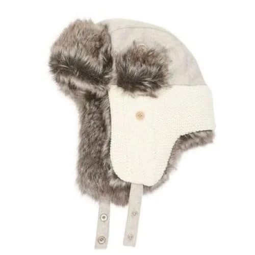 Urban Outfitters Wool & Faux Fur Knitted Winter Aviator Hat