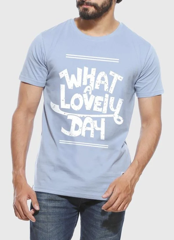 What a Lovely Day - Men's Short Sleeve Blue T-Shirt