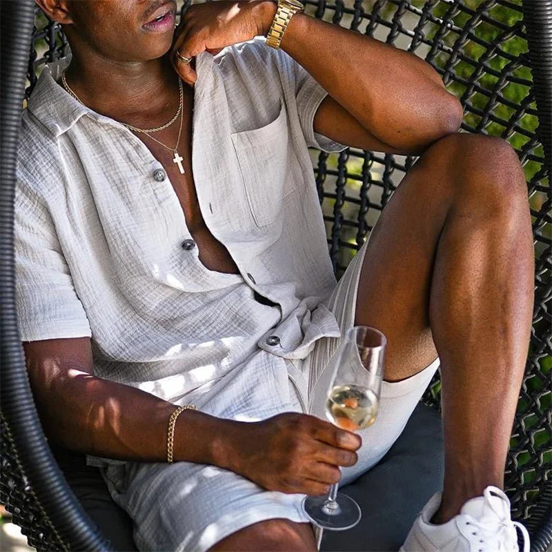 Comfortable Spring Summer Men Beach Shorts Set