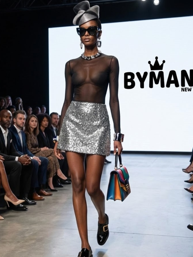Midnight Sequin Mini Skirt • TIMES SQUARE New Collection BYMANYC ® New York