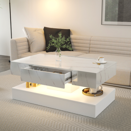 Modern Coffee Table For Living Room With LED Light