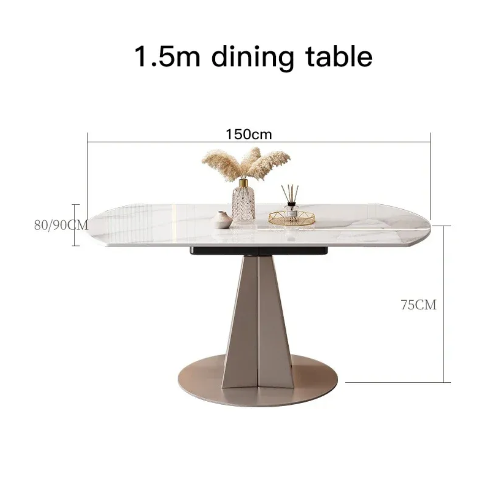 Marble Stone Round Kitchen Table With 6 Seaters measurement.png