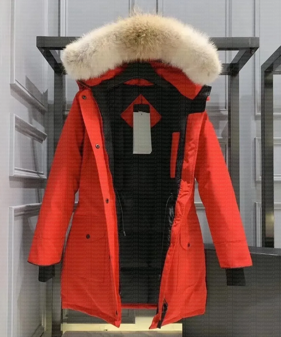 Women’s Fur Collar Long Thermal Red Winter Coat