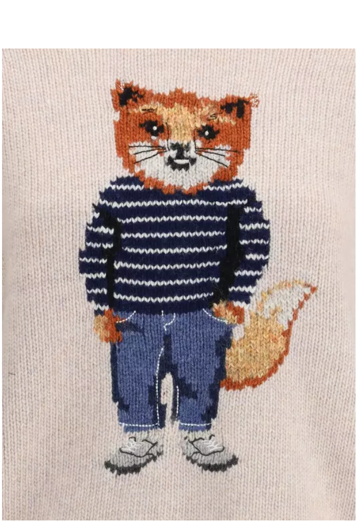 Maison Kitsuné Cream Merino Wool Sweatshirt 2.png