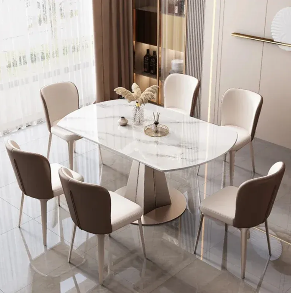 Marble Stone Round Kitchen Table With 6 Seaters 1.png