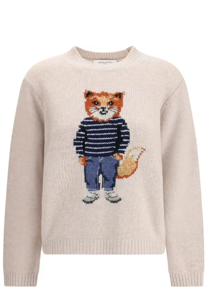 Maison Kitsuné Cream Merino Wool Sweatshirt