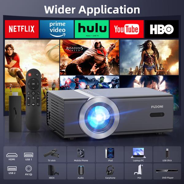 Projector Home Theater WiFi Bluetooth Connections