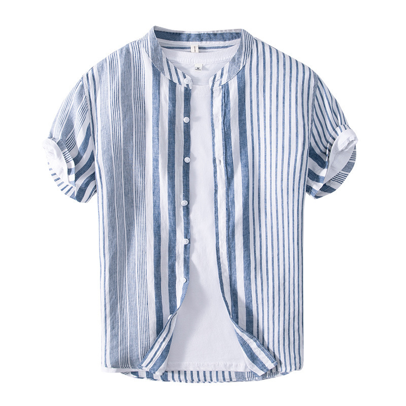 Men’s Half Sleeve Casual Linen T-shirt front.jpg