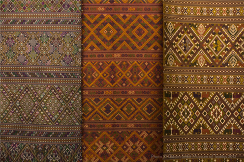 Thailand.Phrae Wa. Silk. Photo credit: Queen Sirikit Museum of Textiles. The term phrae wa (แพรวา) denotes a shoulder cloth of elaborately patterned silk brocade, traditionally with a deep red ground. The typical size of a phrae wa is two meters in l