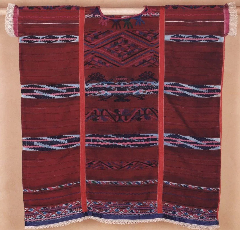 Mexico. Detail of Huipil from Chiantila area of northern Oaxaca. Because the weaving techniques that it demonstrates are rare and the quality of its orginal fabrication is exceptional, this huipil is one of the designated priority textiles in the col