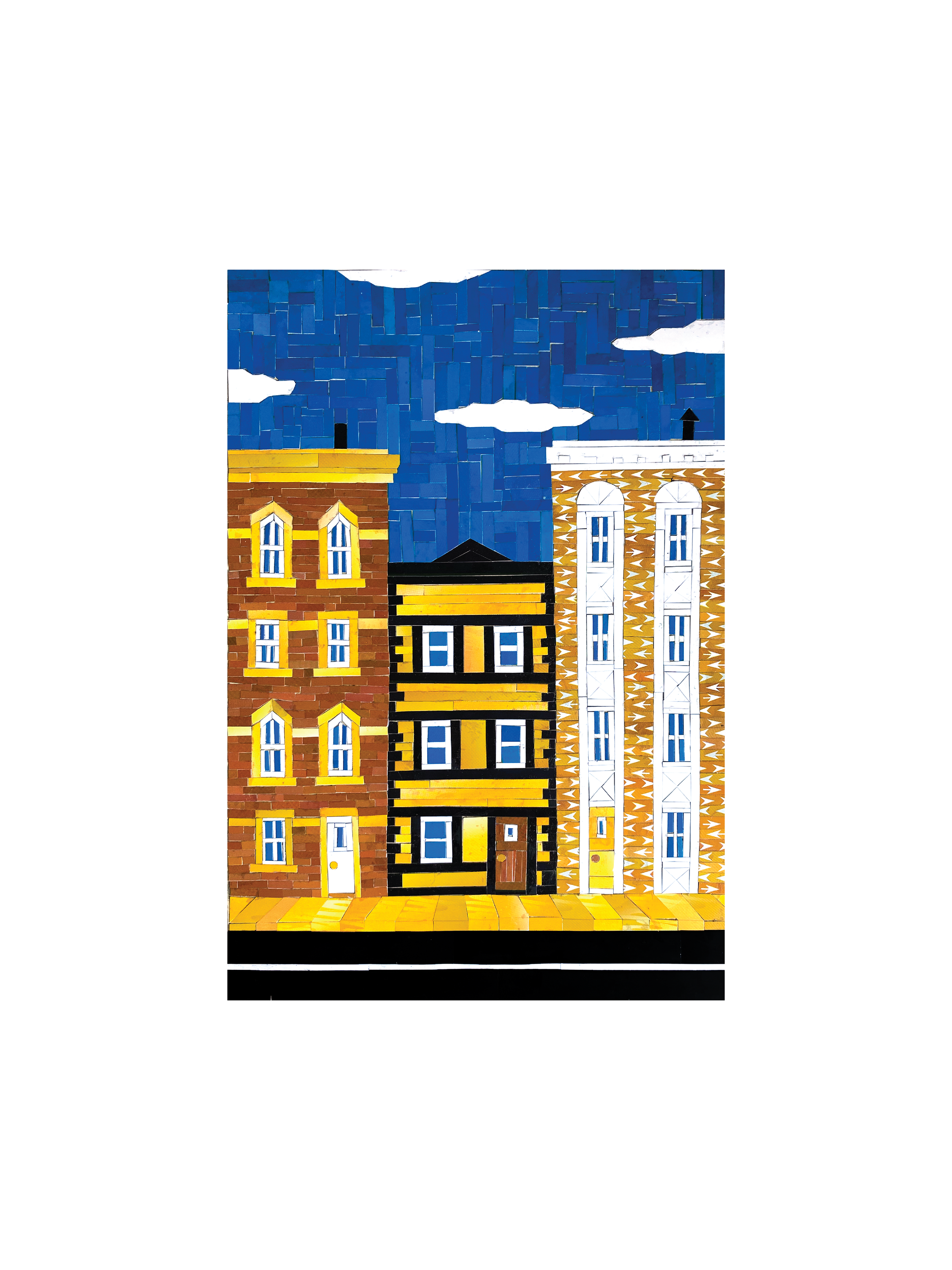 Three Buildings Print, 11x14"