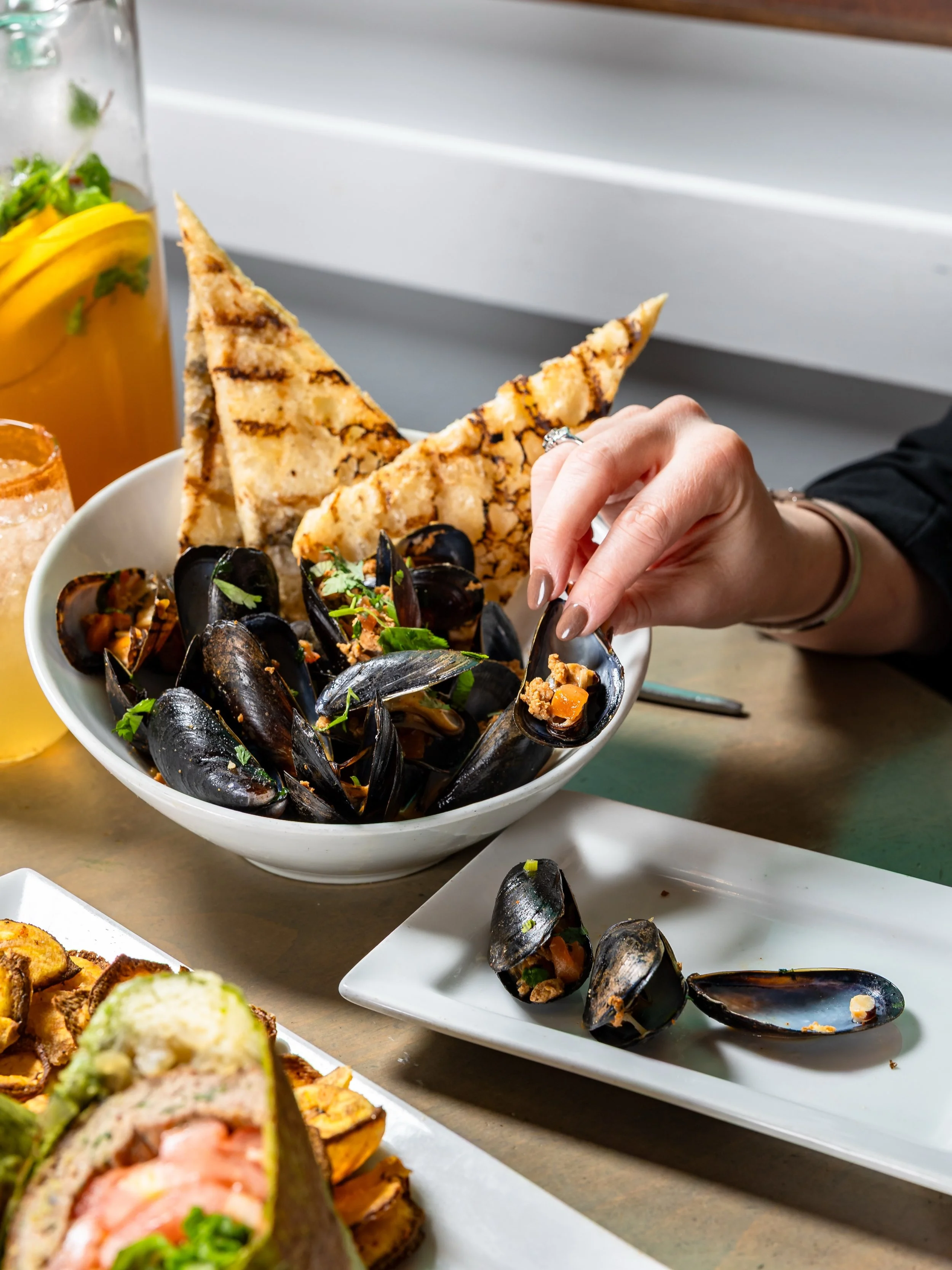 Tonight&rsquo;s move: mussels for the middle of the table to start things off. 

Champagne Sofrito &amp; Chorizo Mussels | Prince Edward Island mussels, Champagne sofrito, chorizo, cilantro

&bull;
&bull;
&bull;
&bull;
&bull;

Dallas healthy restaura