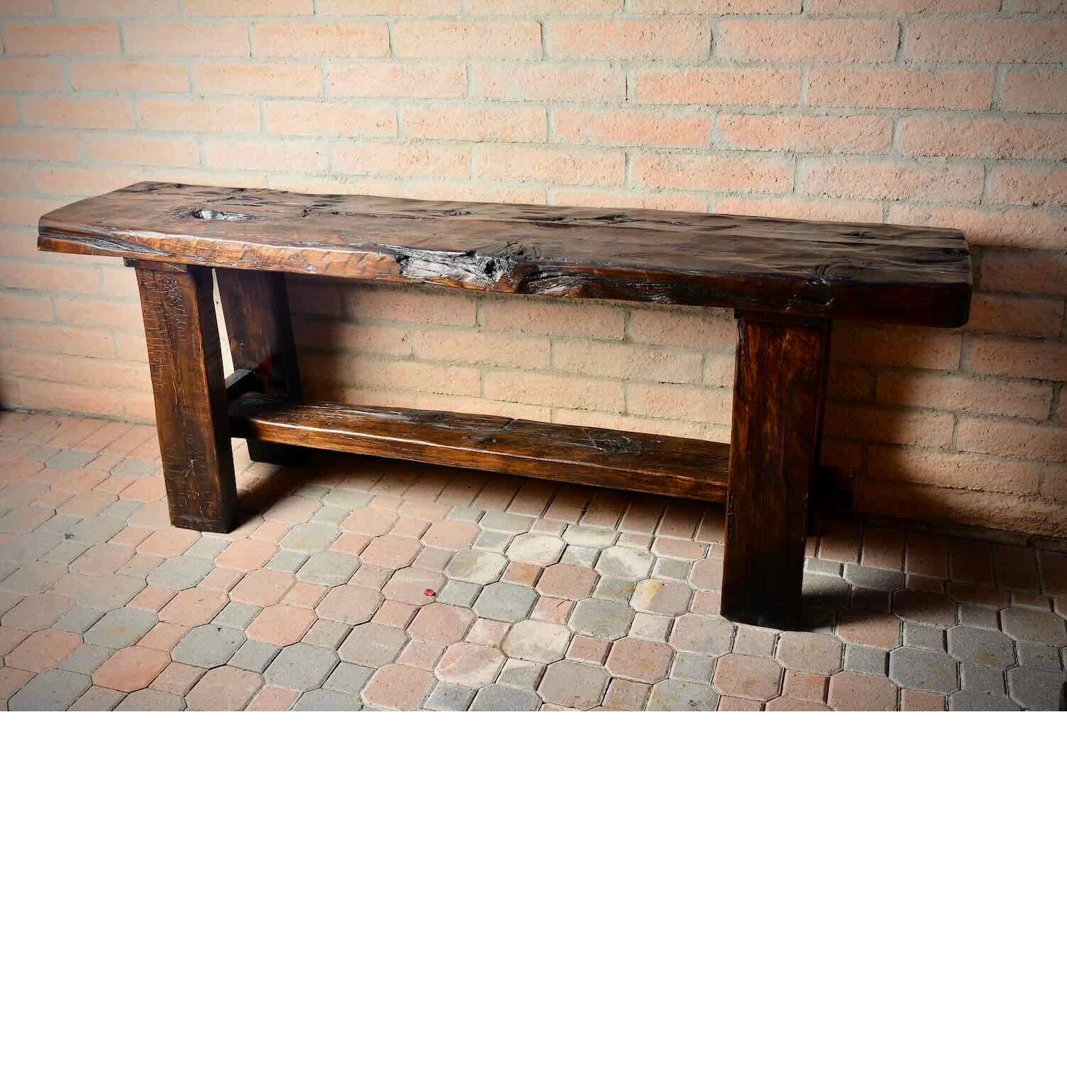Oak Coffee Table Set —Rustic Furniture Farm House Wood Western