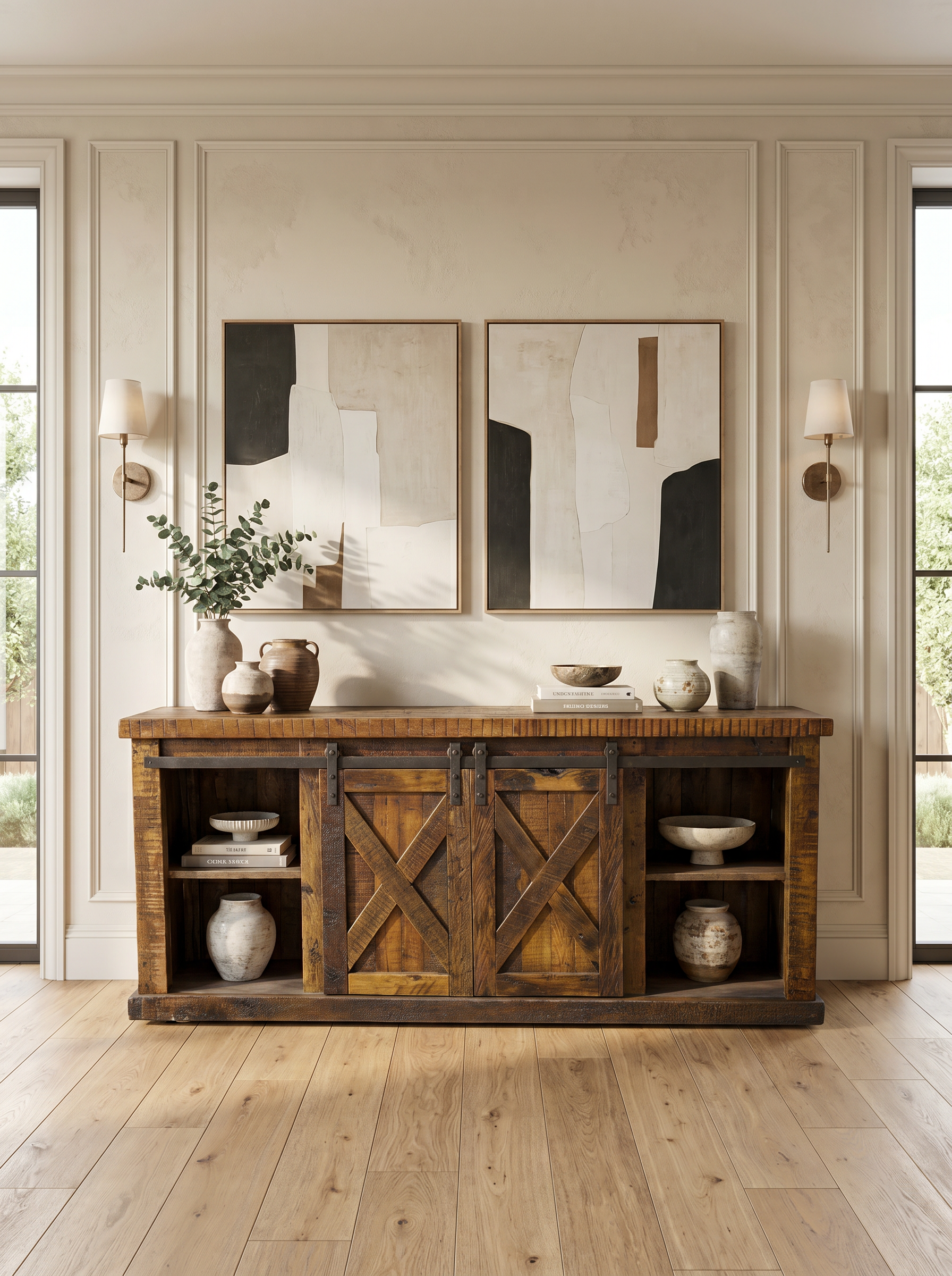 Old Fashion Barn Door Buffet