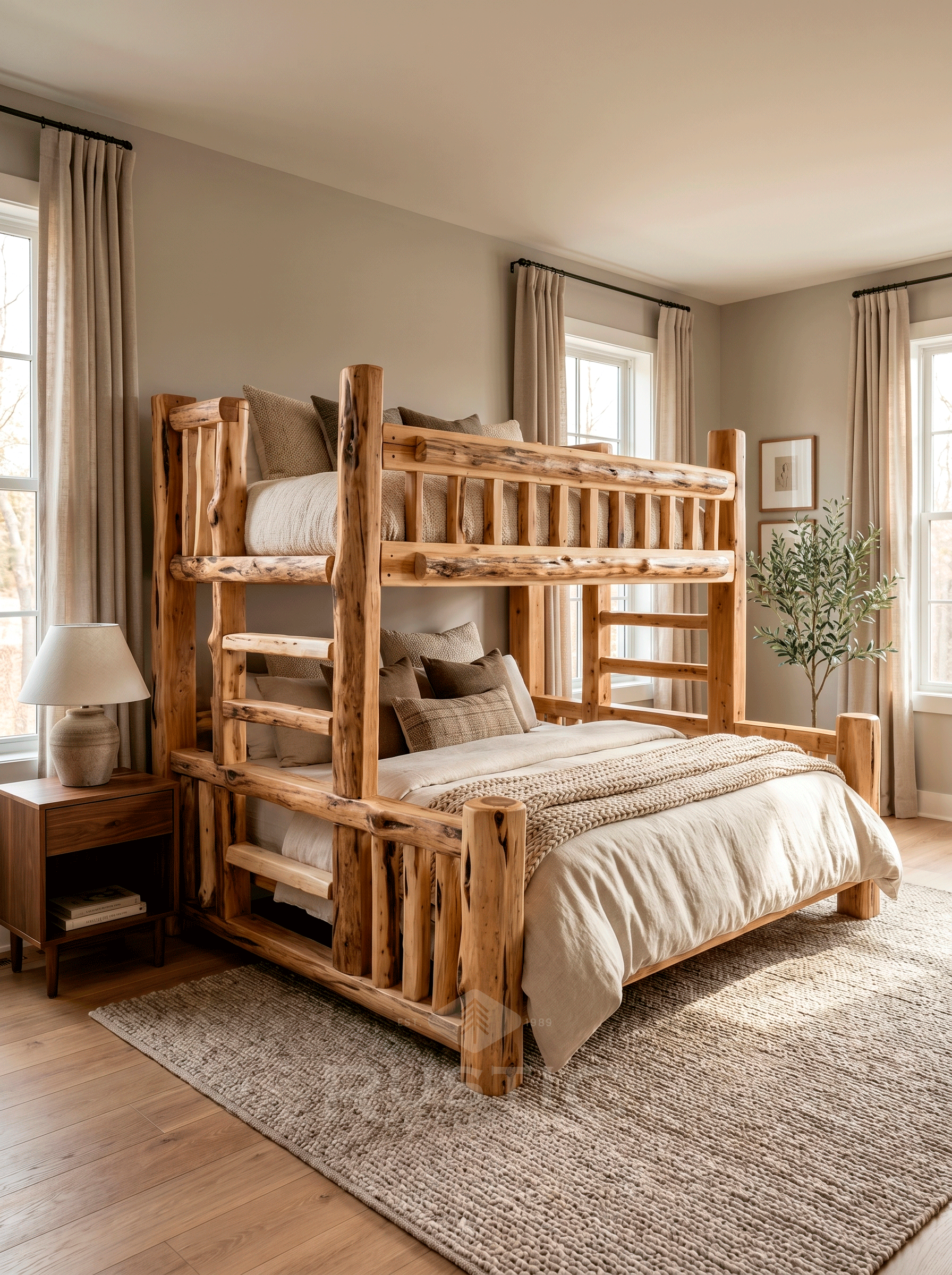 Cedar Log Bunk Beds