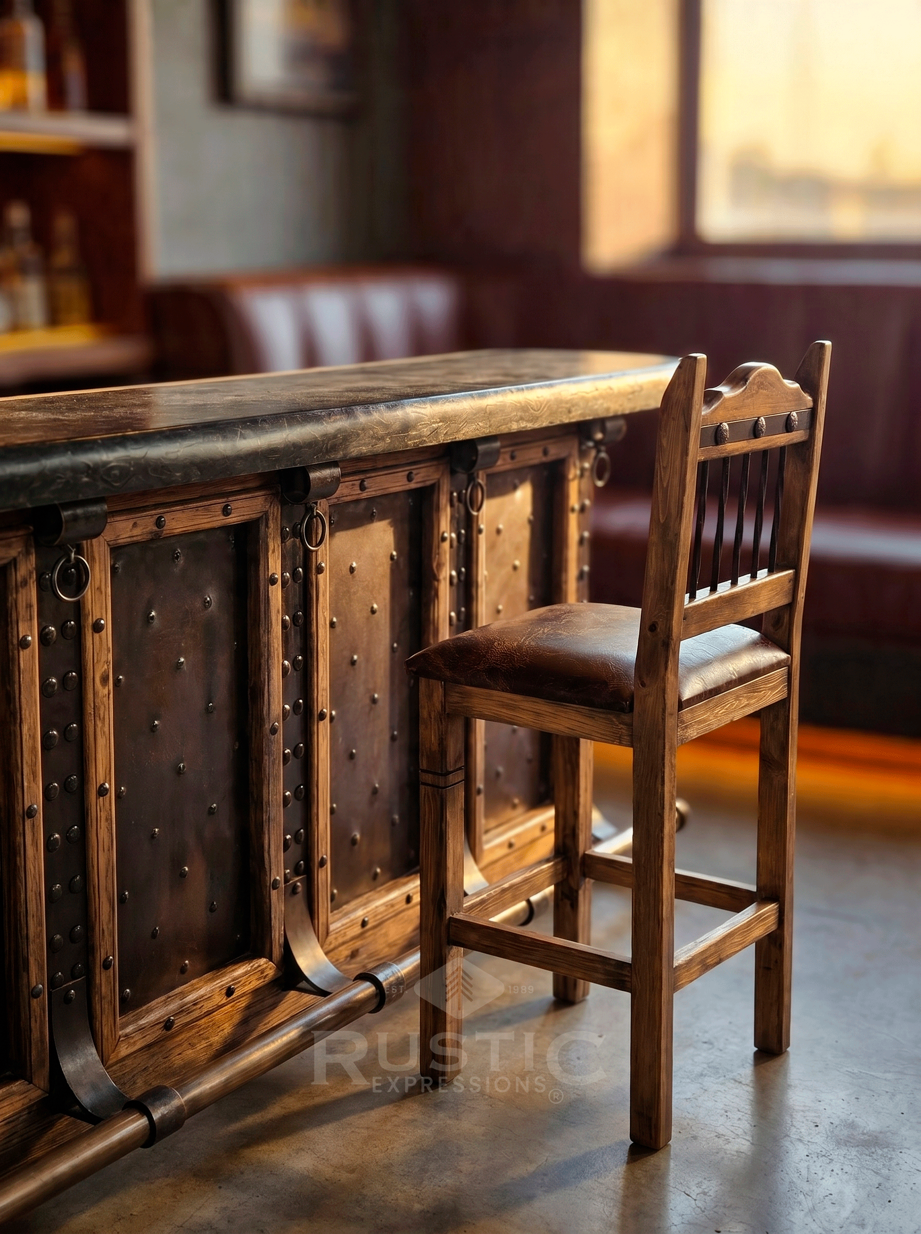 Pueblito Virginia Stool Leather Seat (2).gif