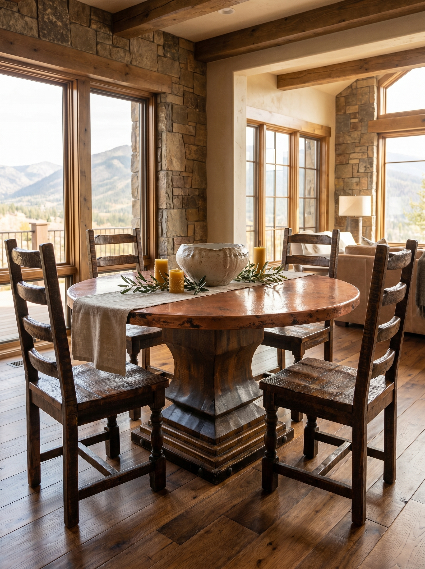 Copper Top Hacienda Dining Table
