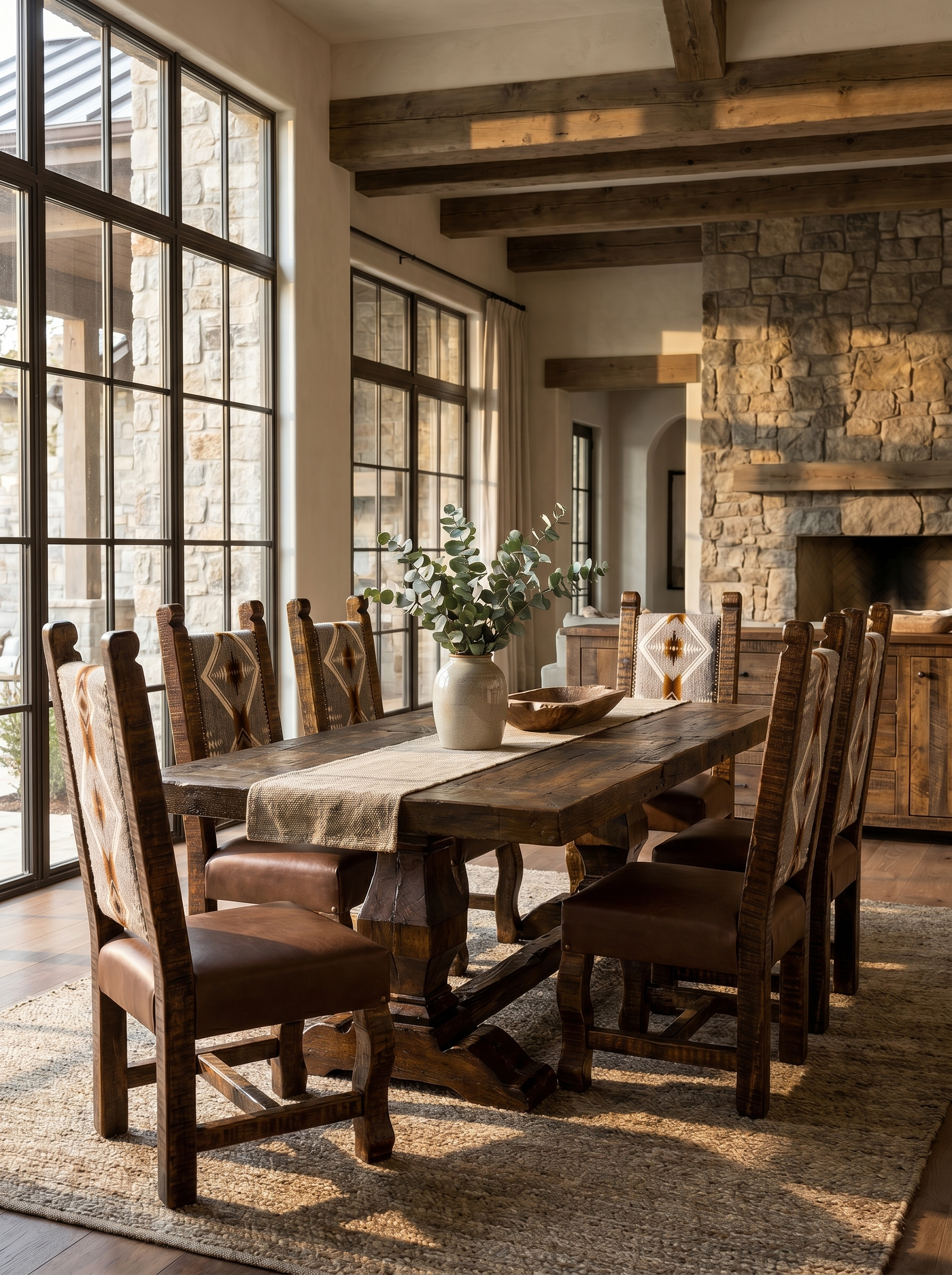 Old Fashion Premium Native Dining Table Set