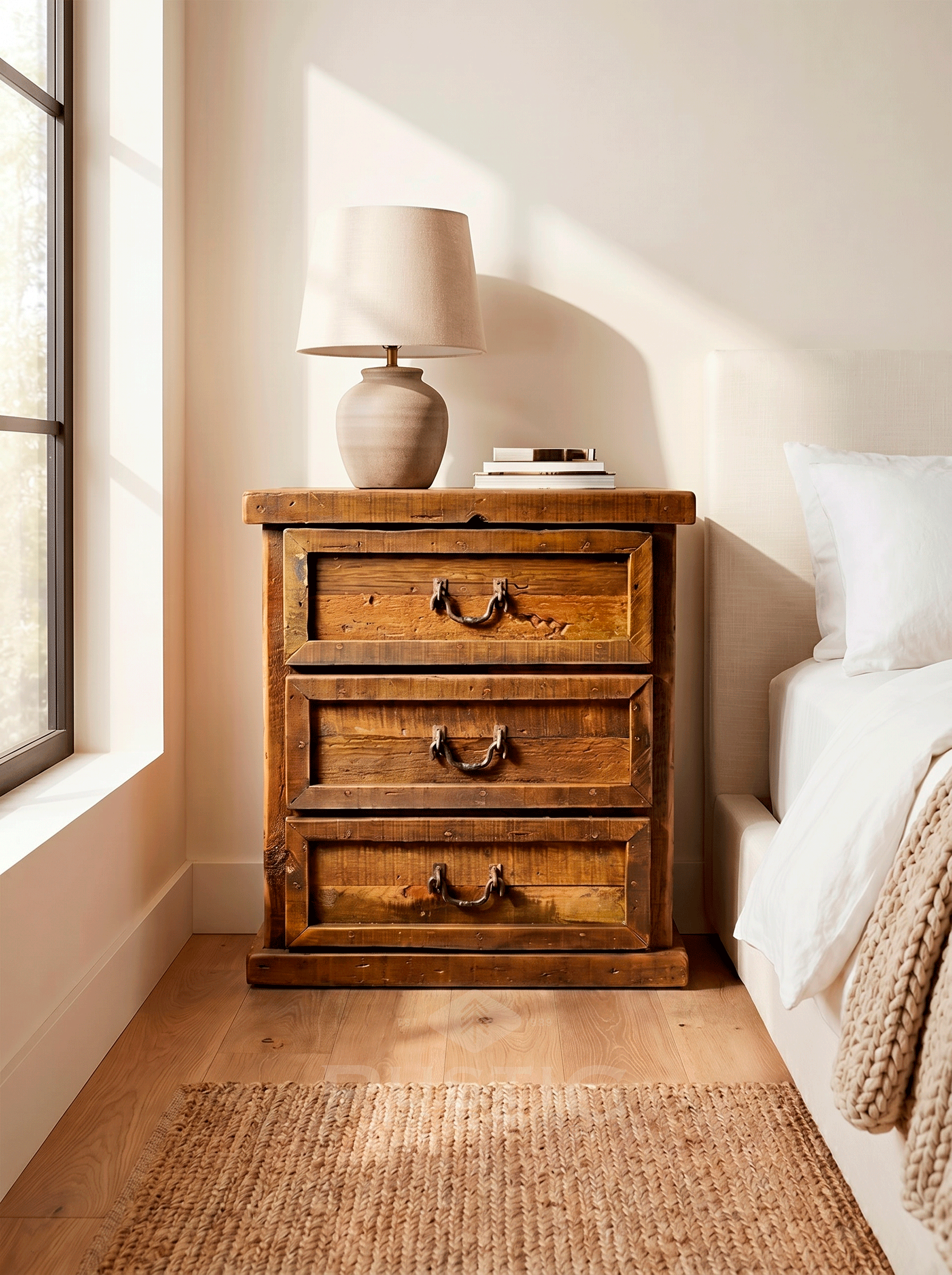 Old Fashion Nightstand - 3 Drawers
