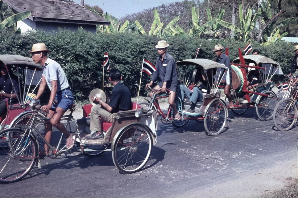 ua18 Chiang Mai Samlors in election procession 12 1968.jpg