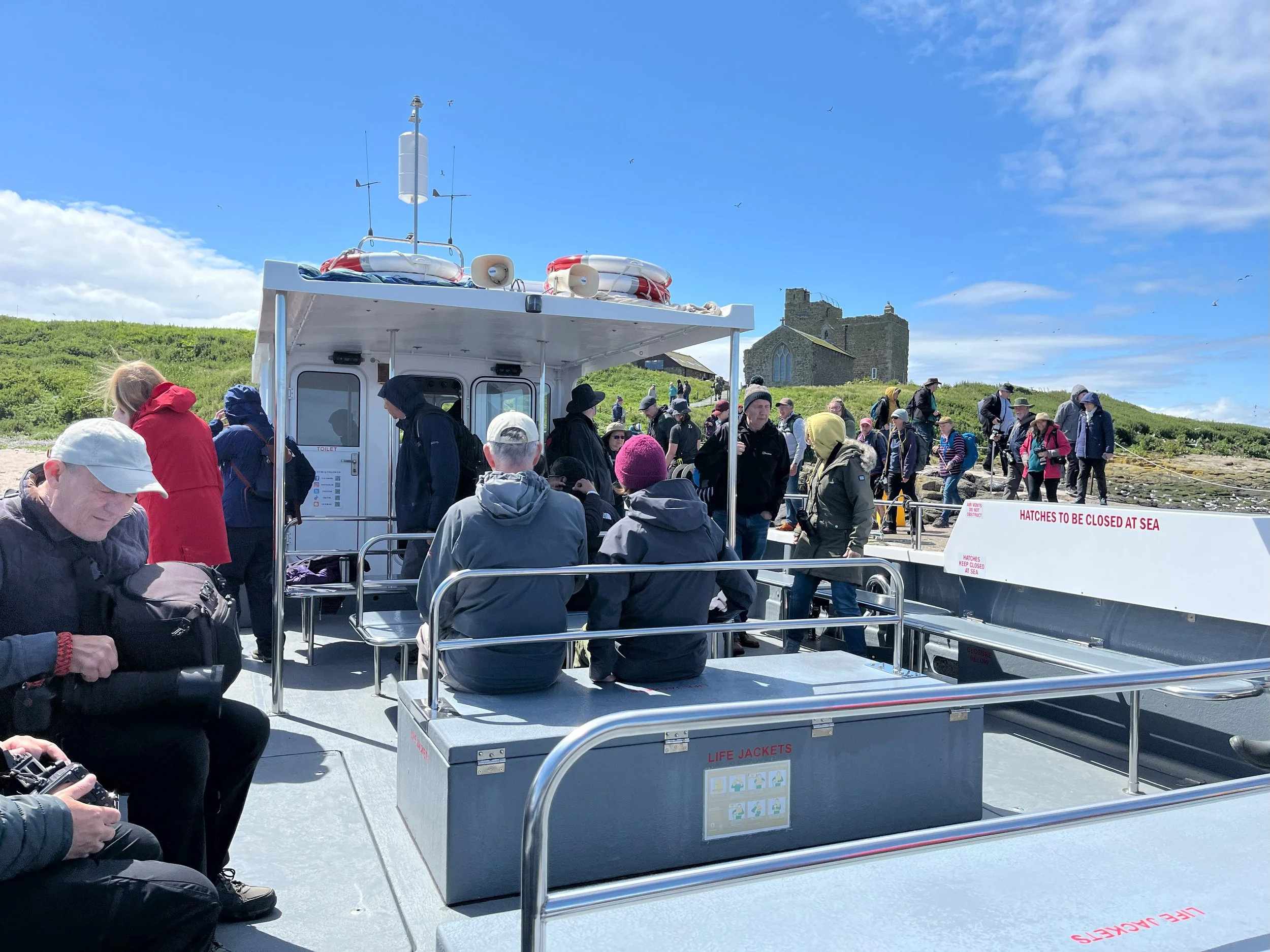 Boat arriving at Inner Farne Island
