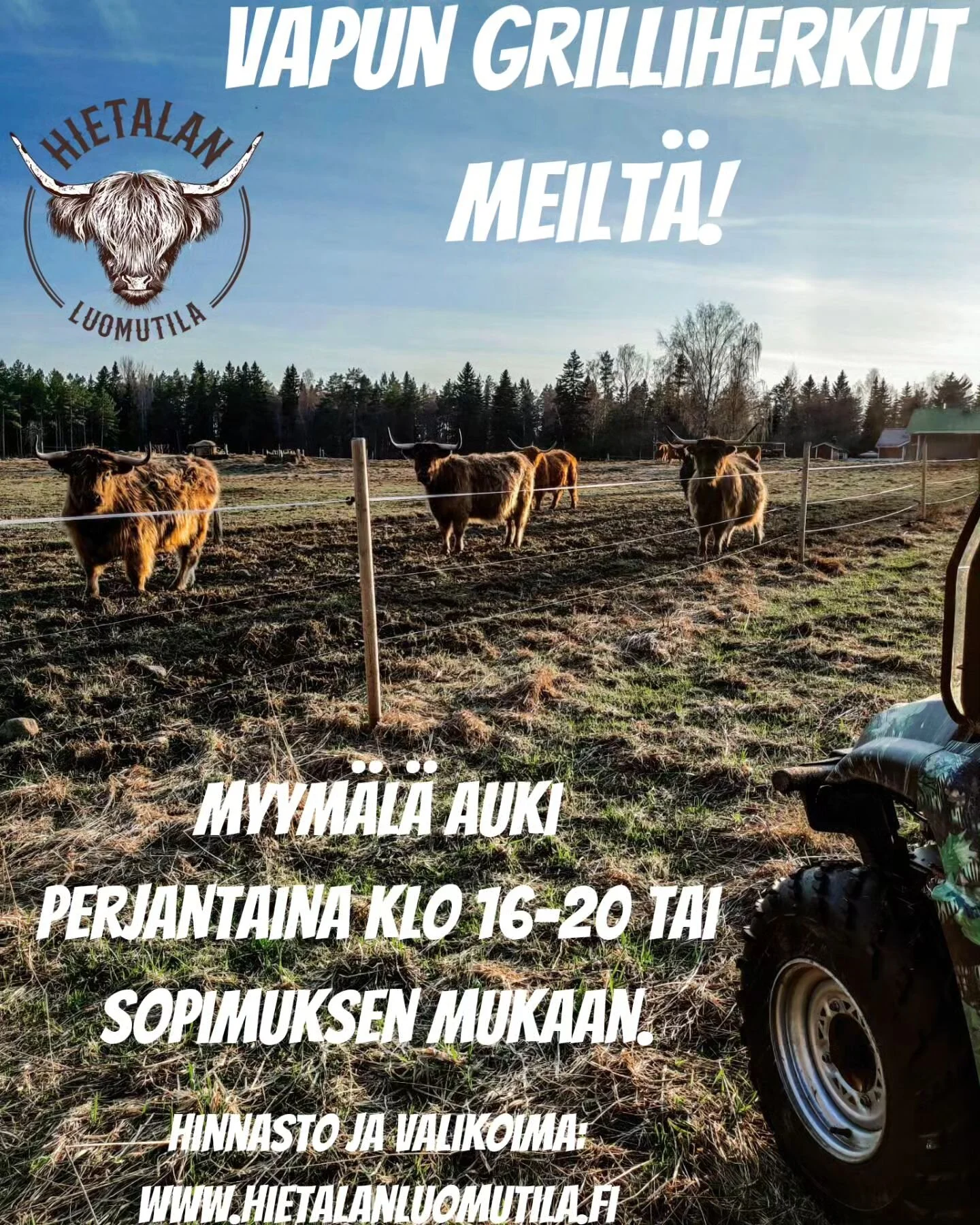 Meinaatko tulla vapuksi mökille? 
Meidän kohdalla kannattaa painaa jarrua, löytyy meinaan törkysen hyvää pihviä grilliin! 🥩