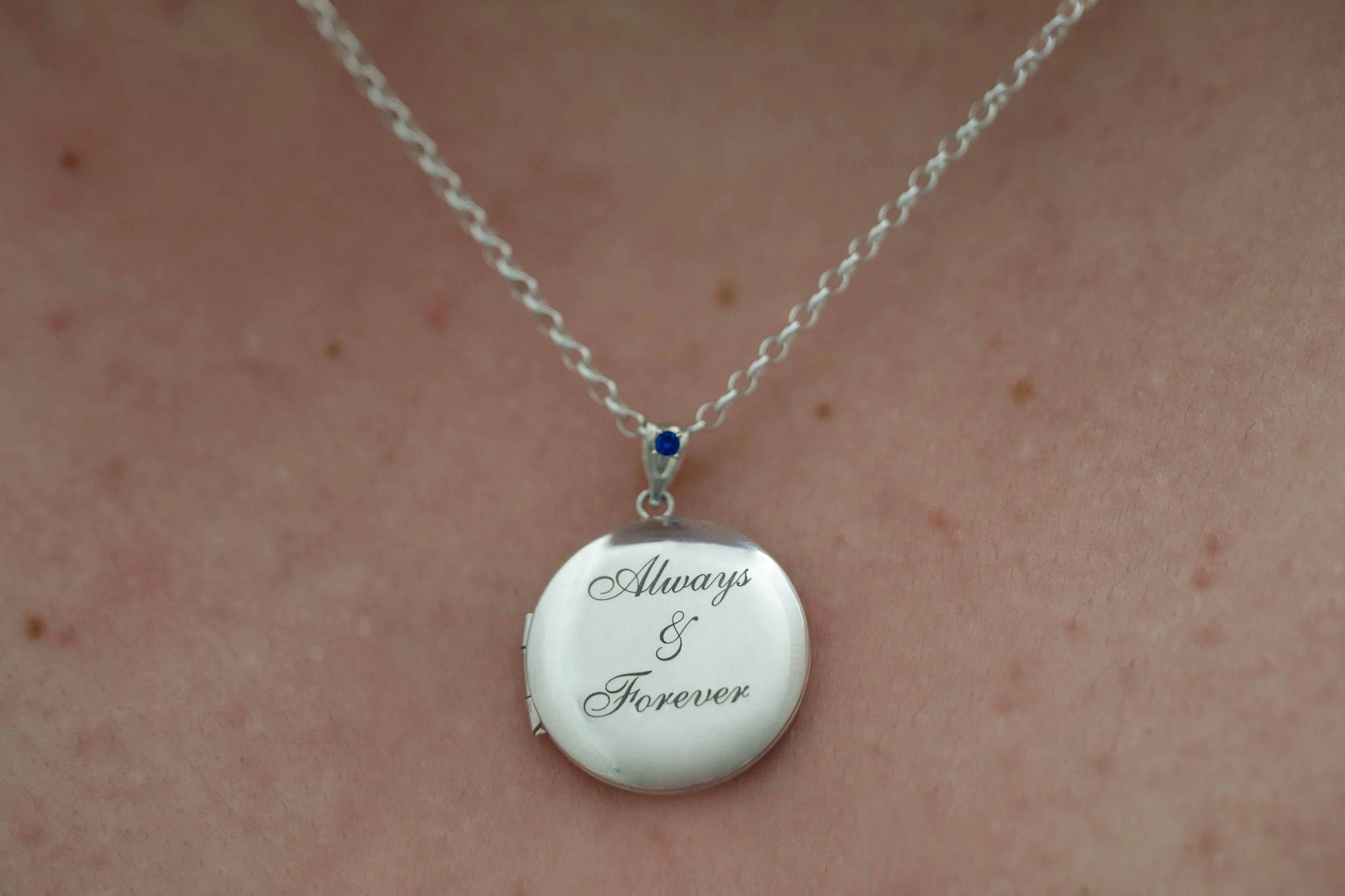 Close up locket on neck
