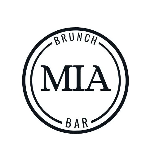 Logo for MIA Brunch Bar featuring a black and white circular design with the words "Brunch" at the top, "Bar" at the bottom, and "MIA" in the center.