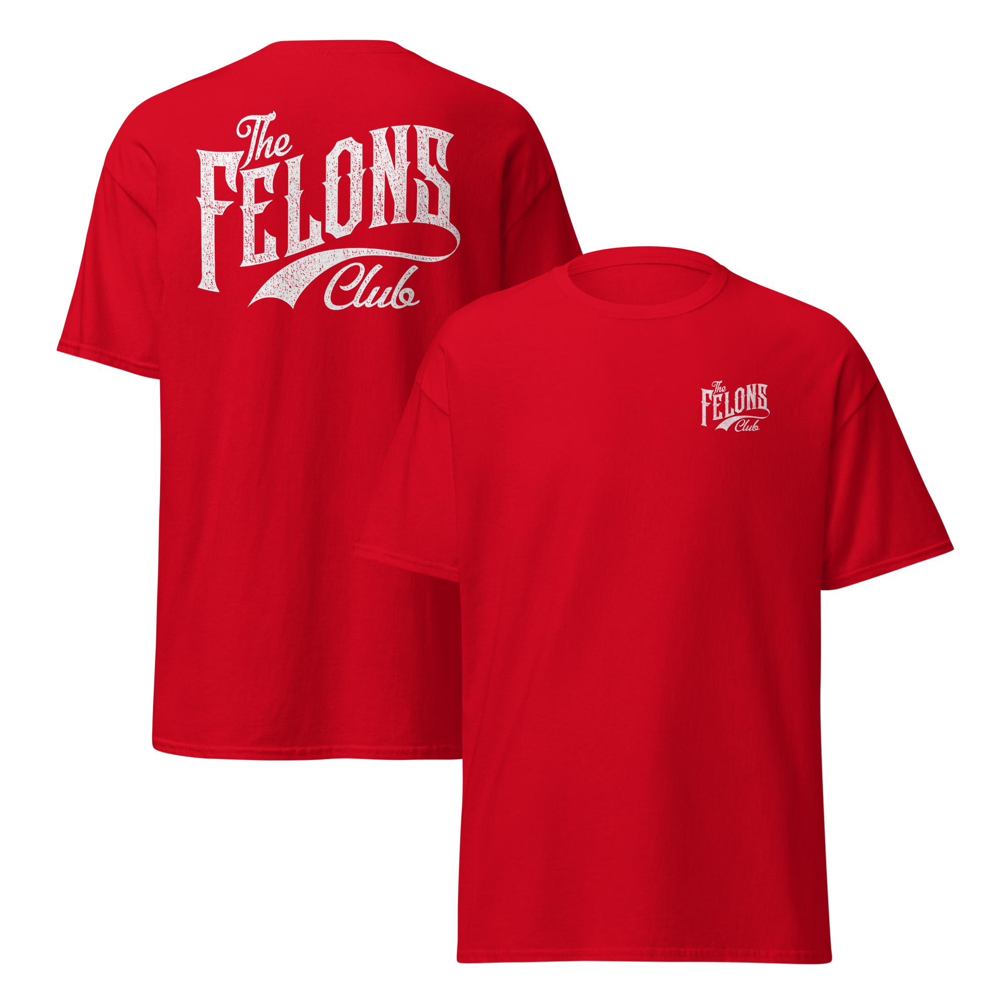 The Felons Club - Script Tee (White / Red)