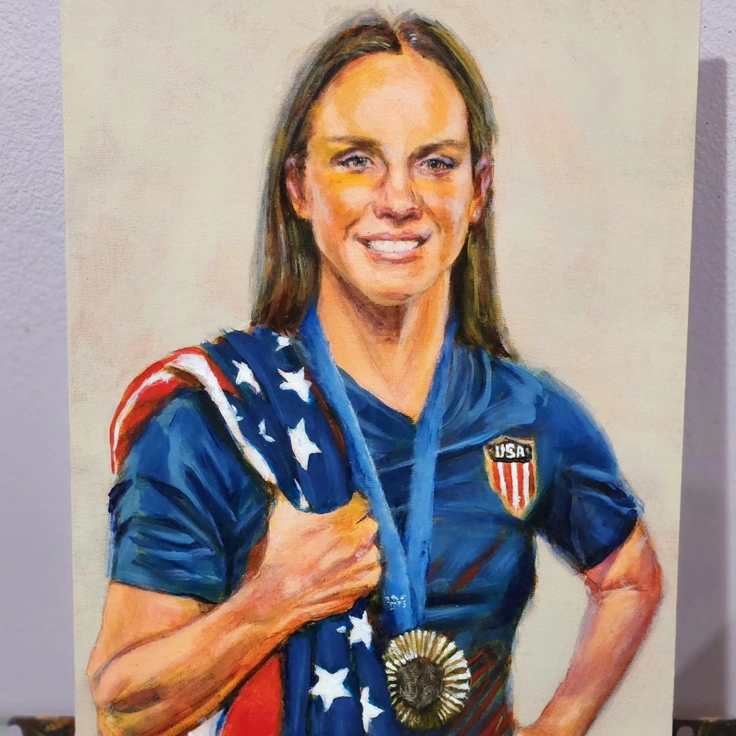 Wip pictures of this cool portrait. I have a video of a lot of the work too so one of these days I'll get around to doing a time-lapse. I think they look cool. 

It's crazy hard to find time to paint these days though, if you have a good idea for som