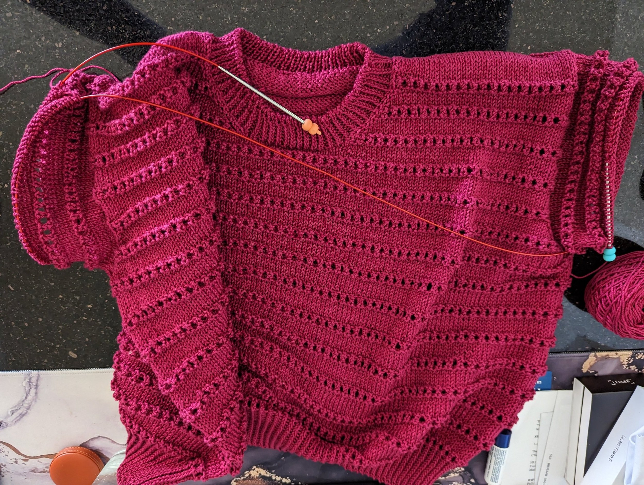 Knitting sleeves two at a time