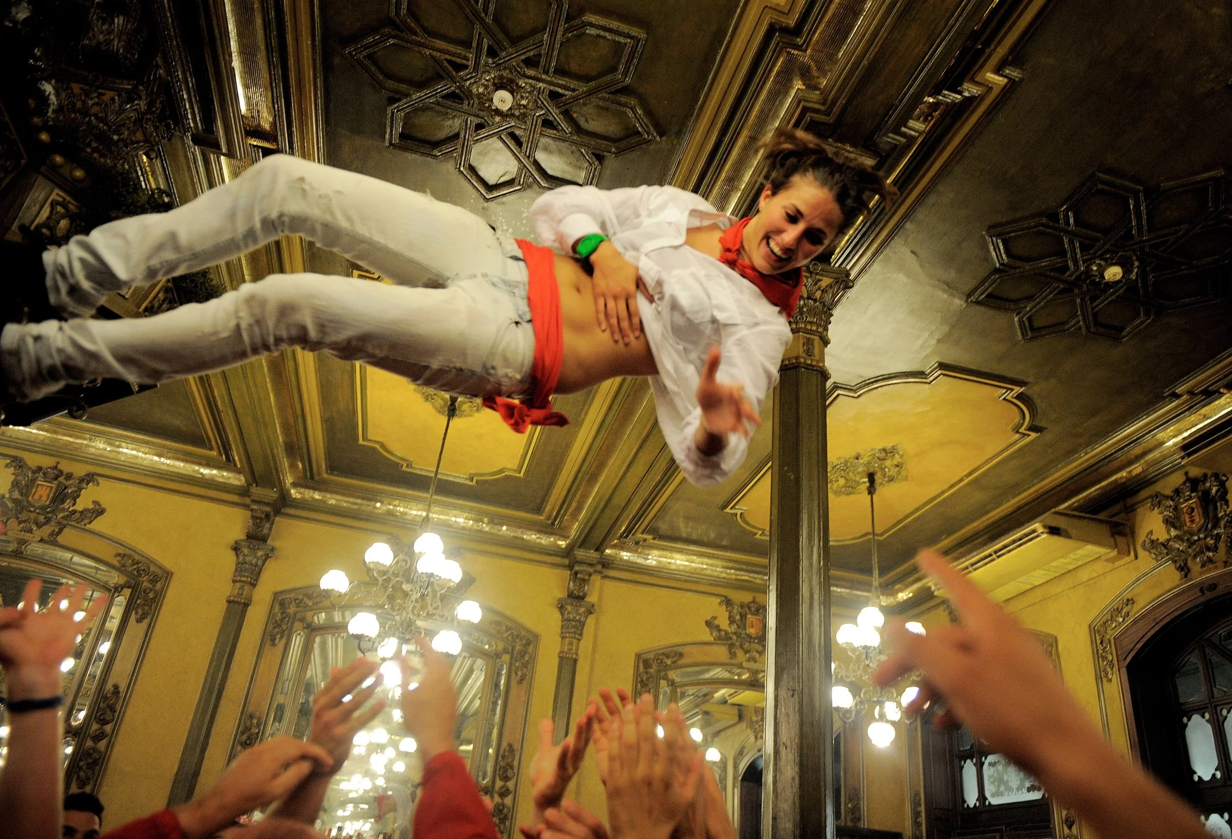 Pamplona reveller at Running of the bulls 2011. (Photo by Denis Doyle/Getty Images)