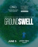 movie poster of GroundSwell with blue green background