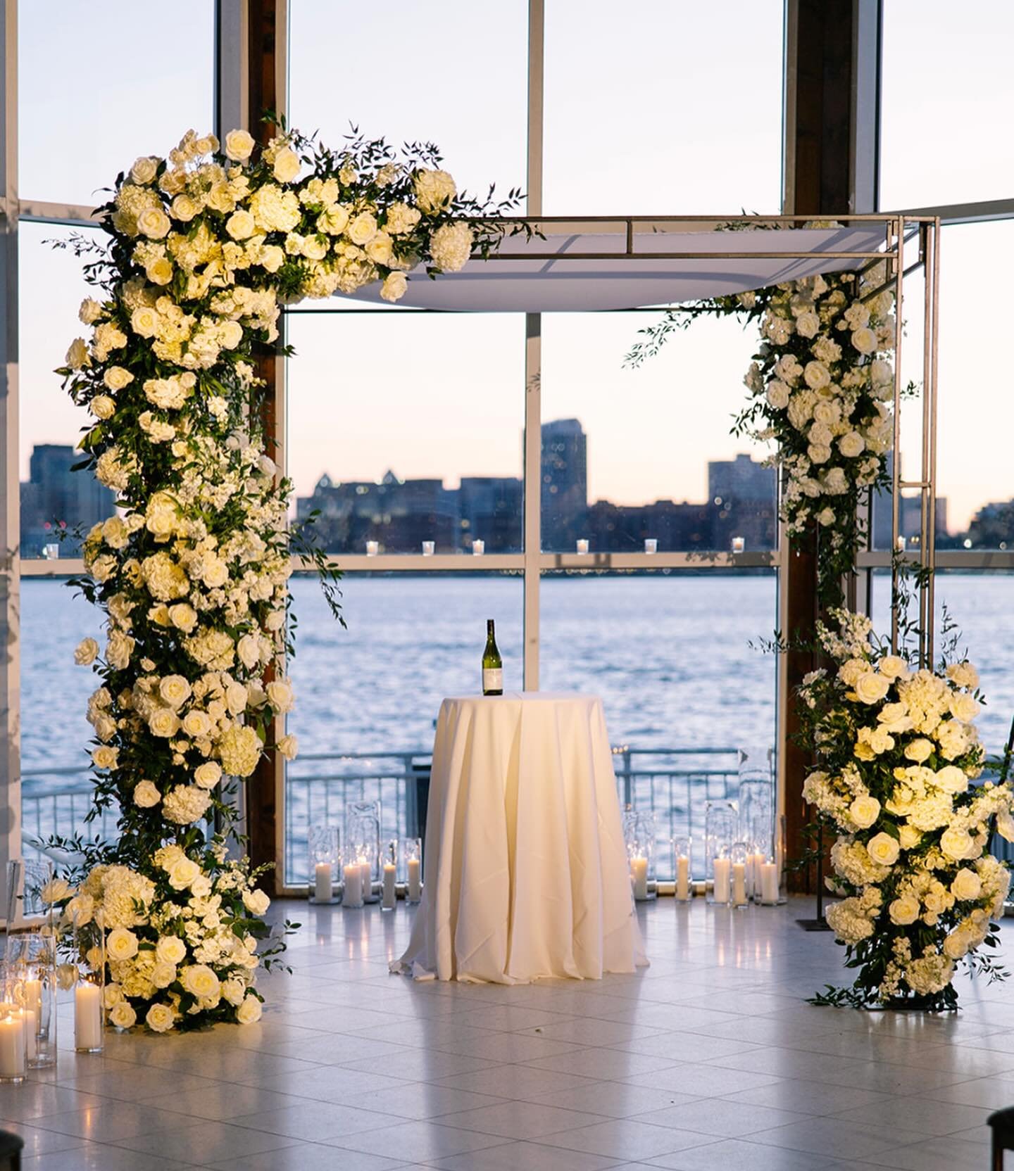 A classic garden look for J &amp; A, who never forgot to have fun on their wedding day. 

Venue: @thepiersixtycollection
Floral &amp; Ceiling Install: @fleursnyc
Photo: @joelinny
Coordination: @visioneventco
Hair: Andrea Tobey
Makeup: @bridesbystepha