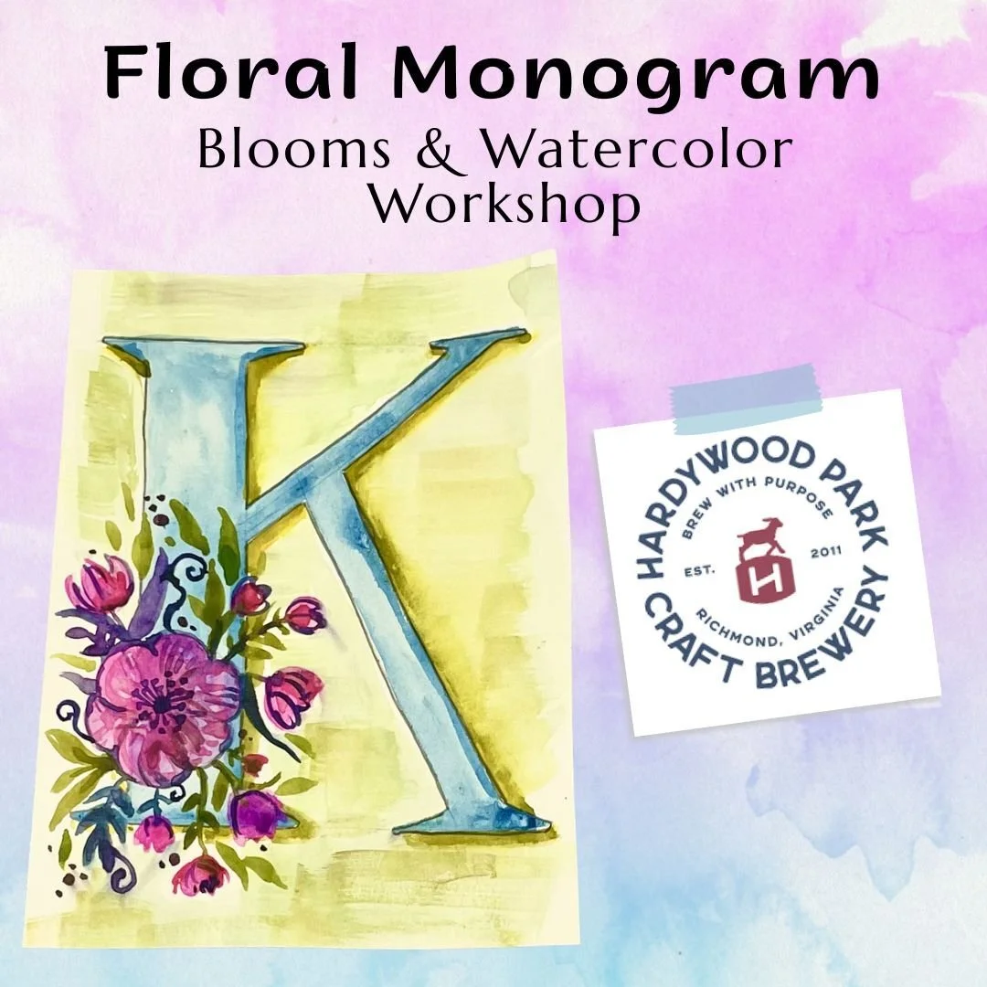 Floral Monogram Blooms & Watercolor Workshop