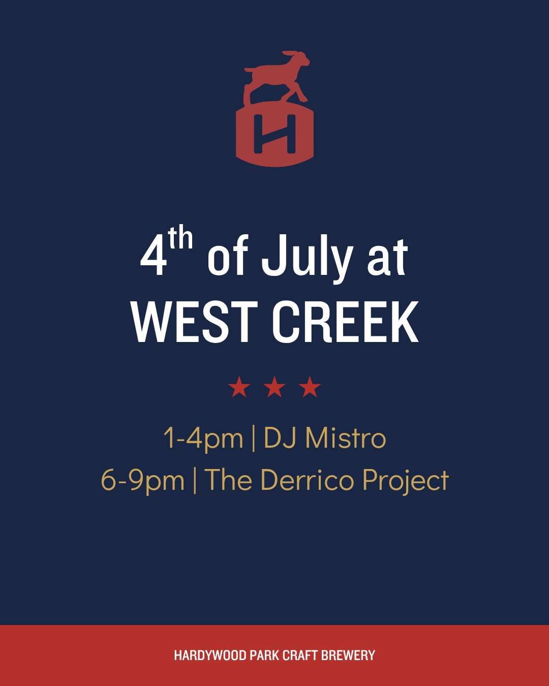 July 4th at Hardywood West Creek ft DJ MISTRO &amp; The Derrico Project