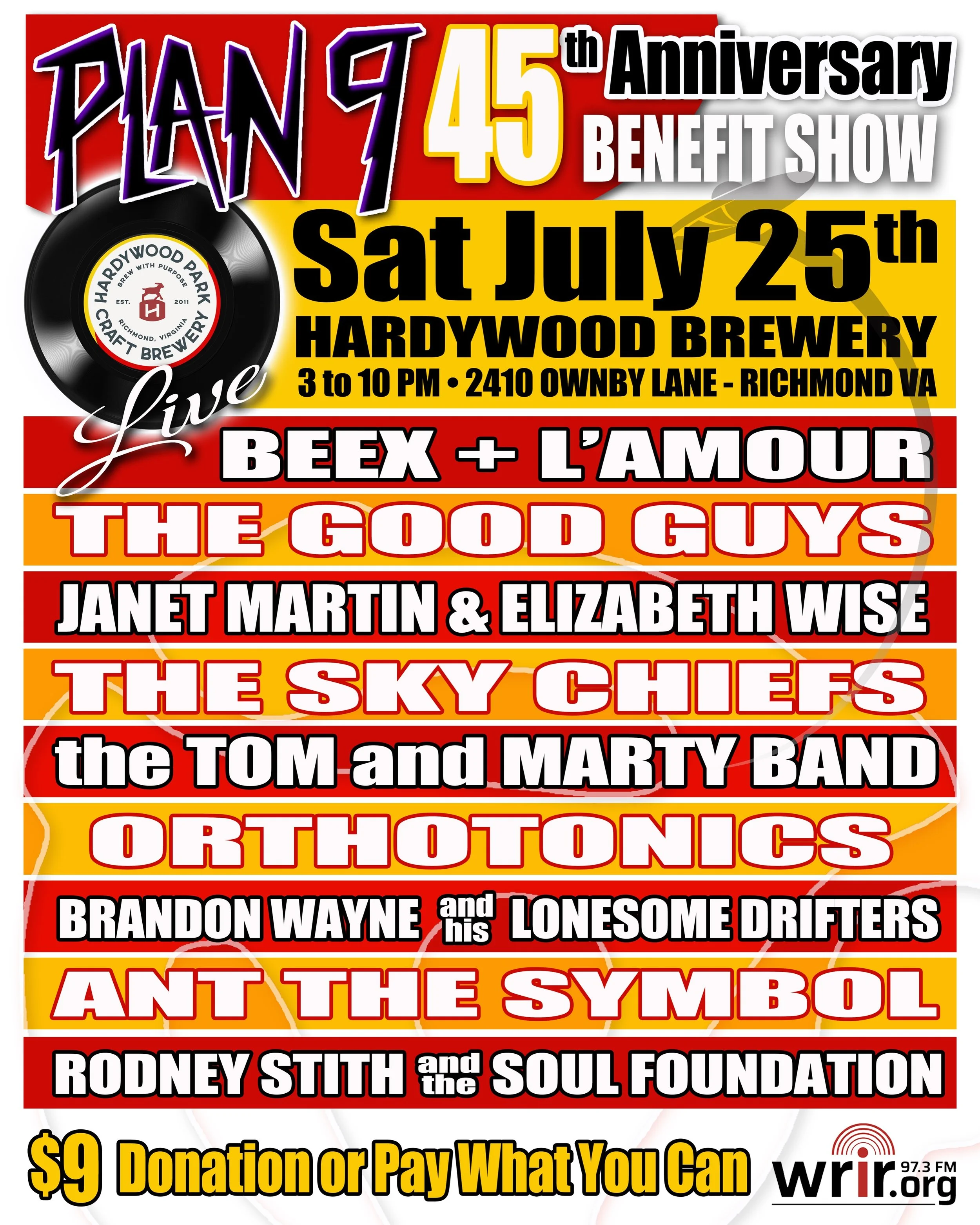 Plan 9 45th Anniversary Benefit Show!
