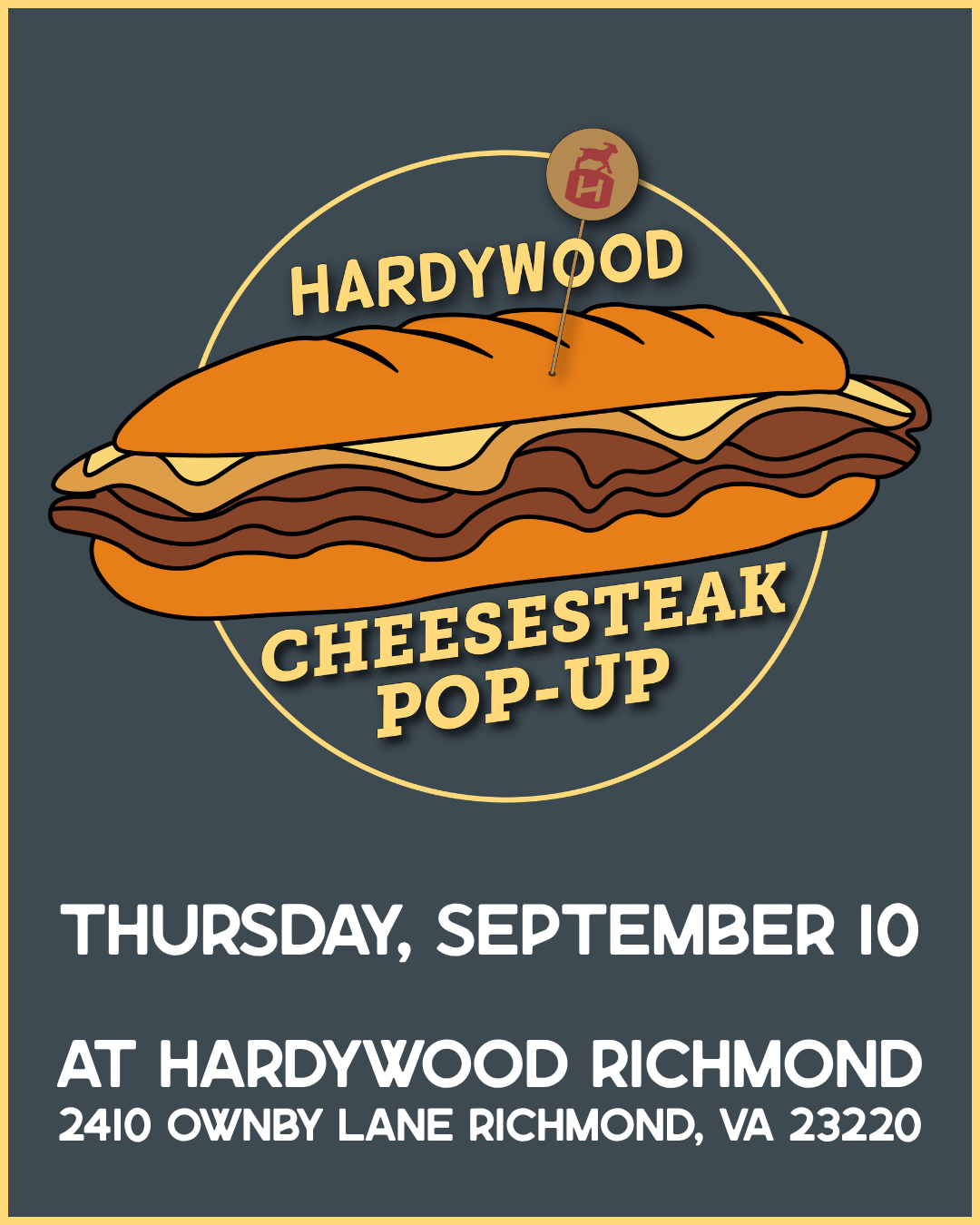 Hardywood Cheese Steak Pop-up