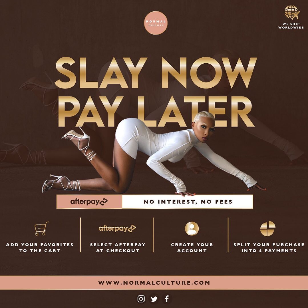 Slay now. Pay later.
We now offer Afterpay and worldwide shipping!