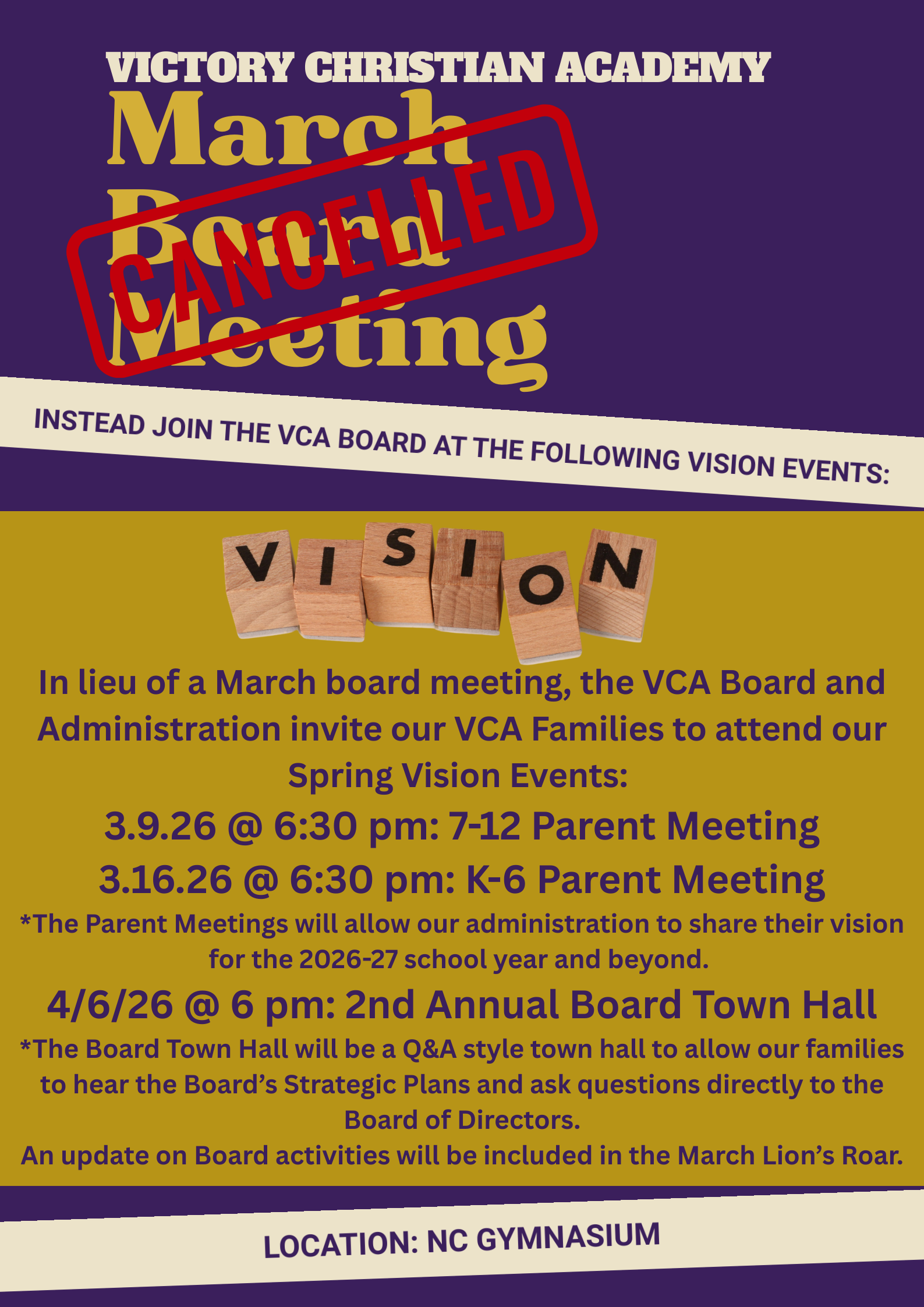 March Meeting Information