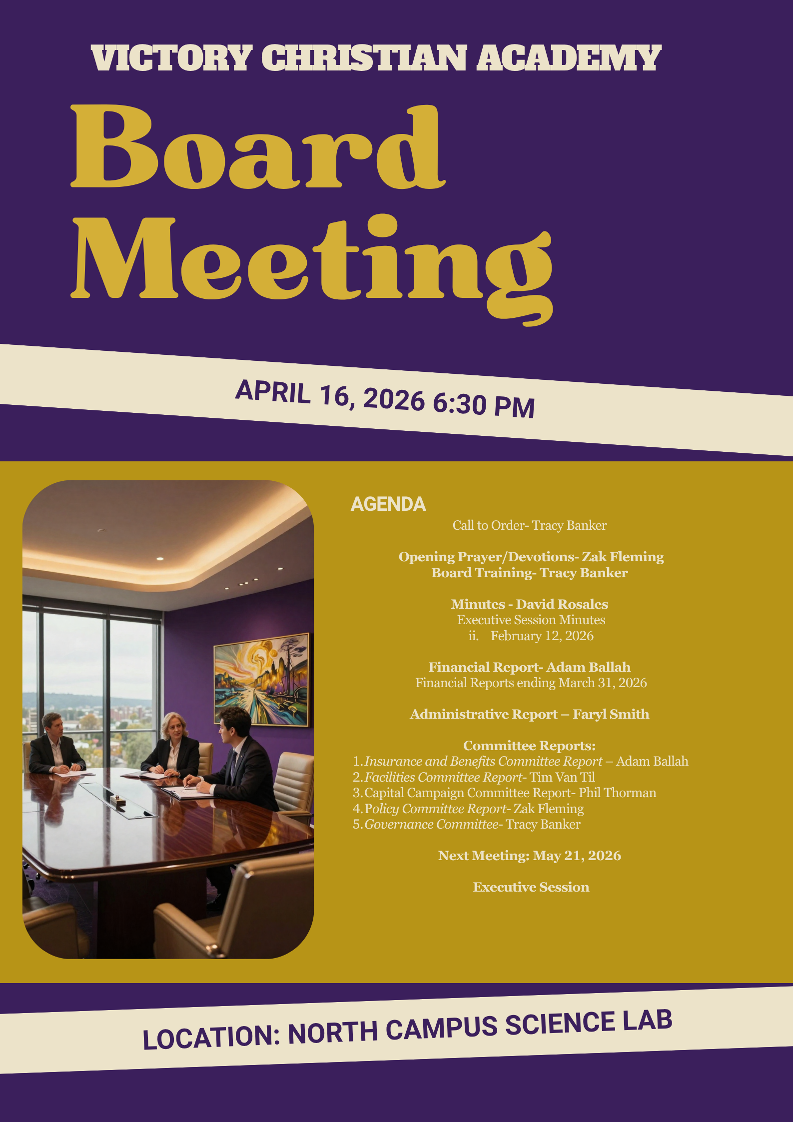 April Meeting Information 