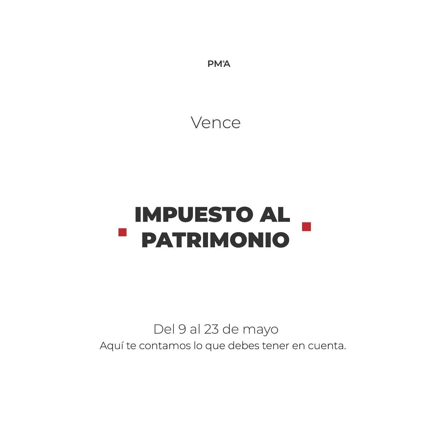 🔔 Recuerda que vence pronto el impuesto al patrimonio. 

Cont&aacute;ctanos si deseas asesor&iacute;a y despejar inquietudes ✅

#impuestoalpatrimonio #impuestos #consultoriatributaria #patrimonio #finanzas